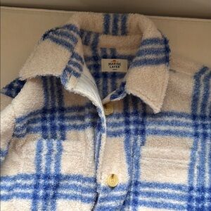 Marine Layer Blue and Cream Plaid Jacket